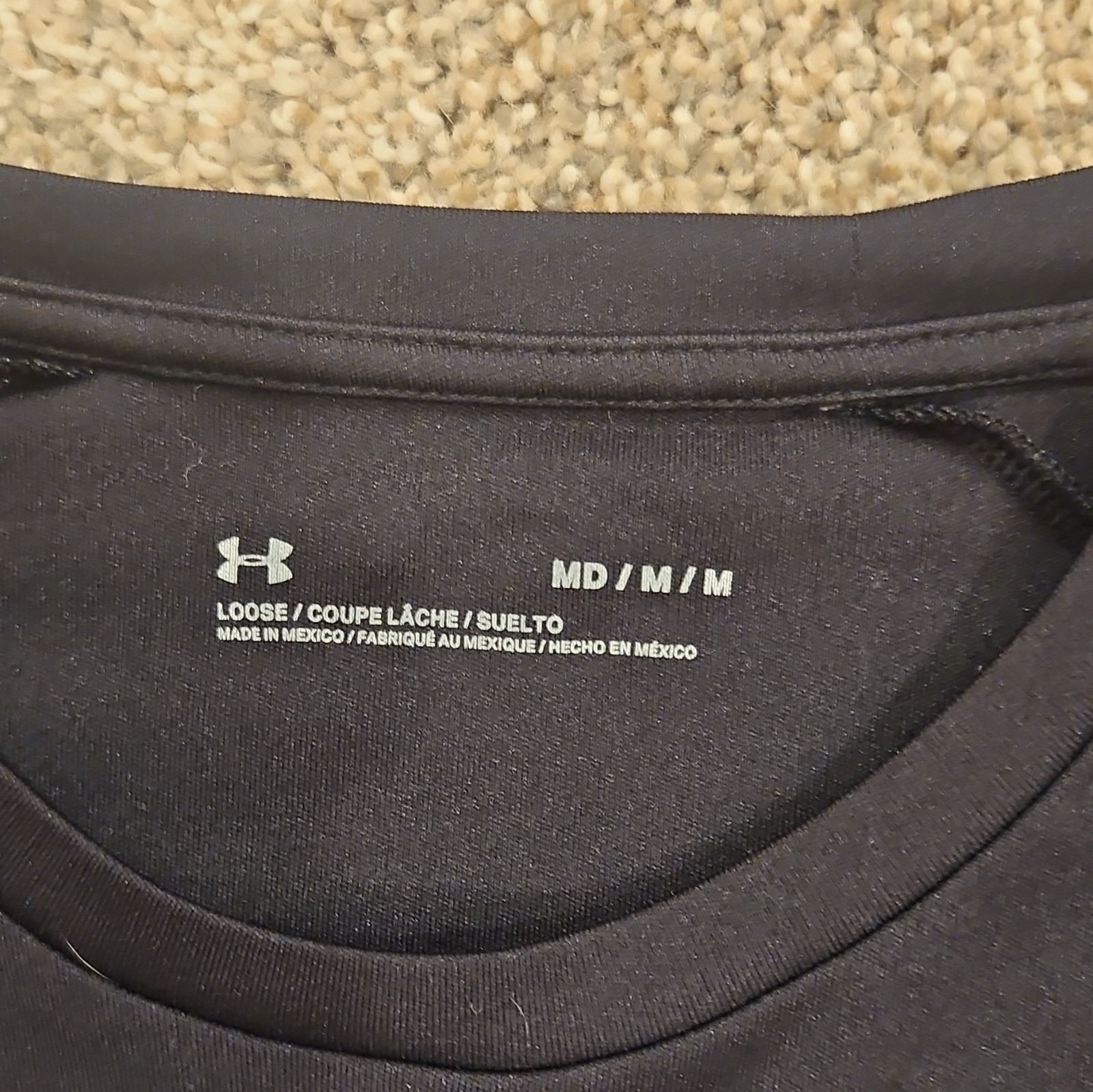 Under Armour UA Loose Fit Black Logo Graphic Crew Neck Tee Men's M gallery