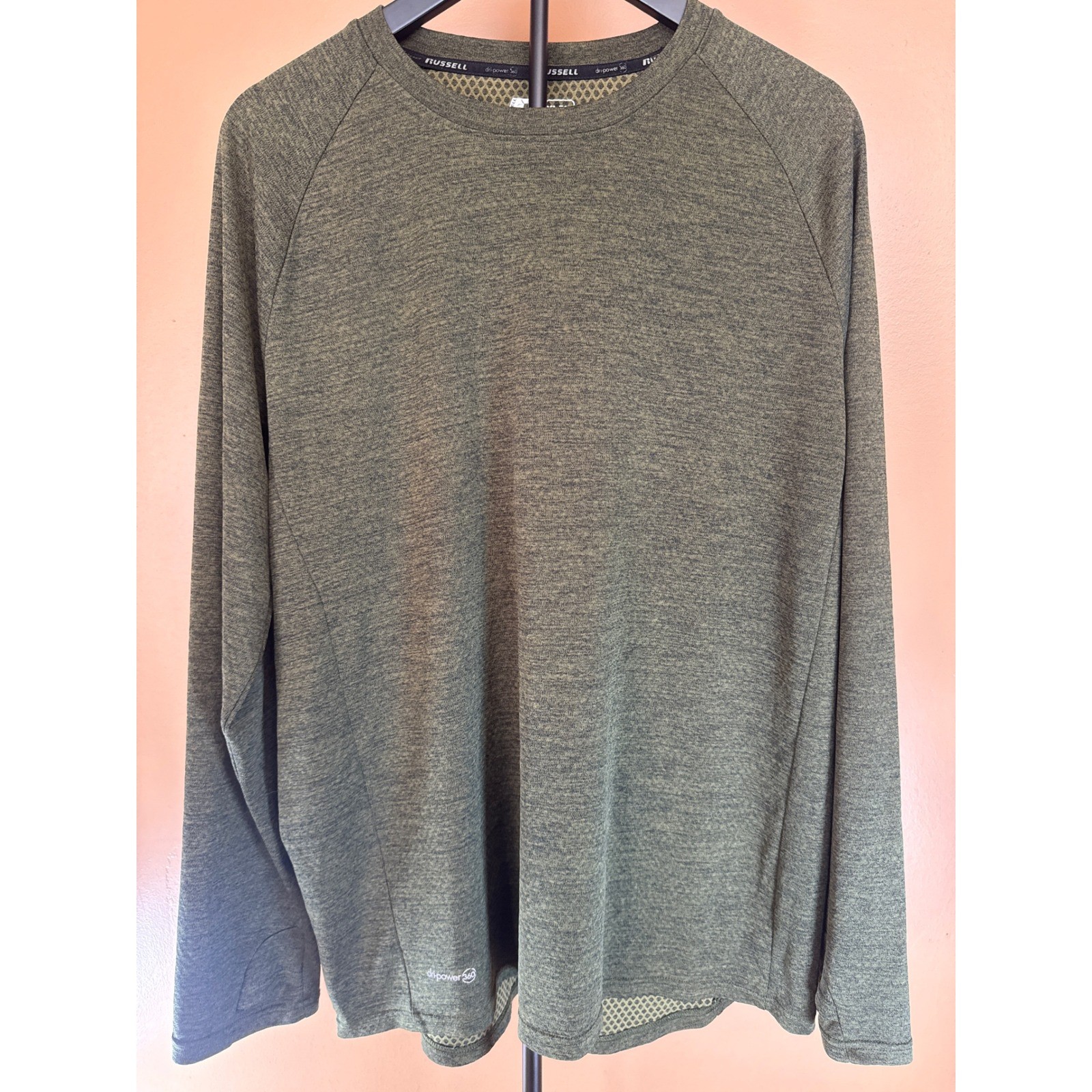 Russell Athletic Mens Training Fit Dri-Power 360 Long Sleeve Shirt Olive Green gallery