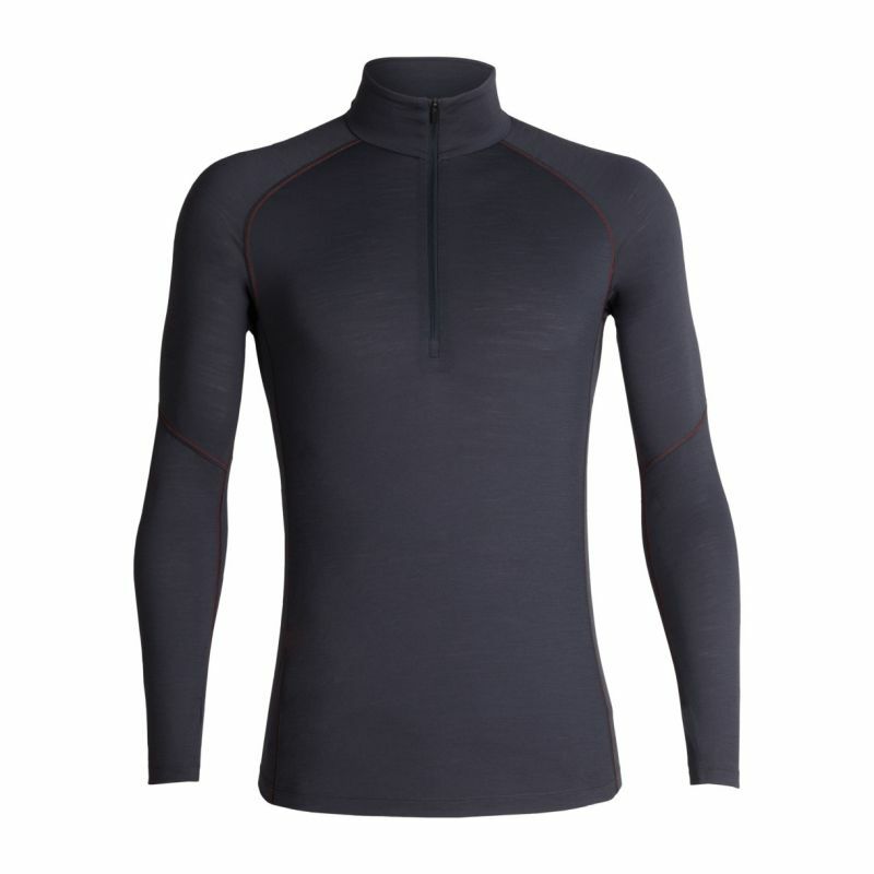 Icebreaker Merino 150 Zone LS Half Zip Pullover (M) Monsoon / Chili Red