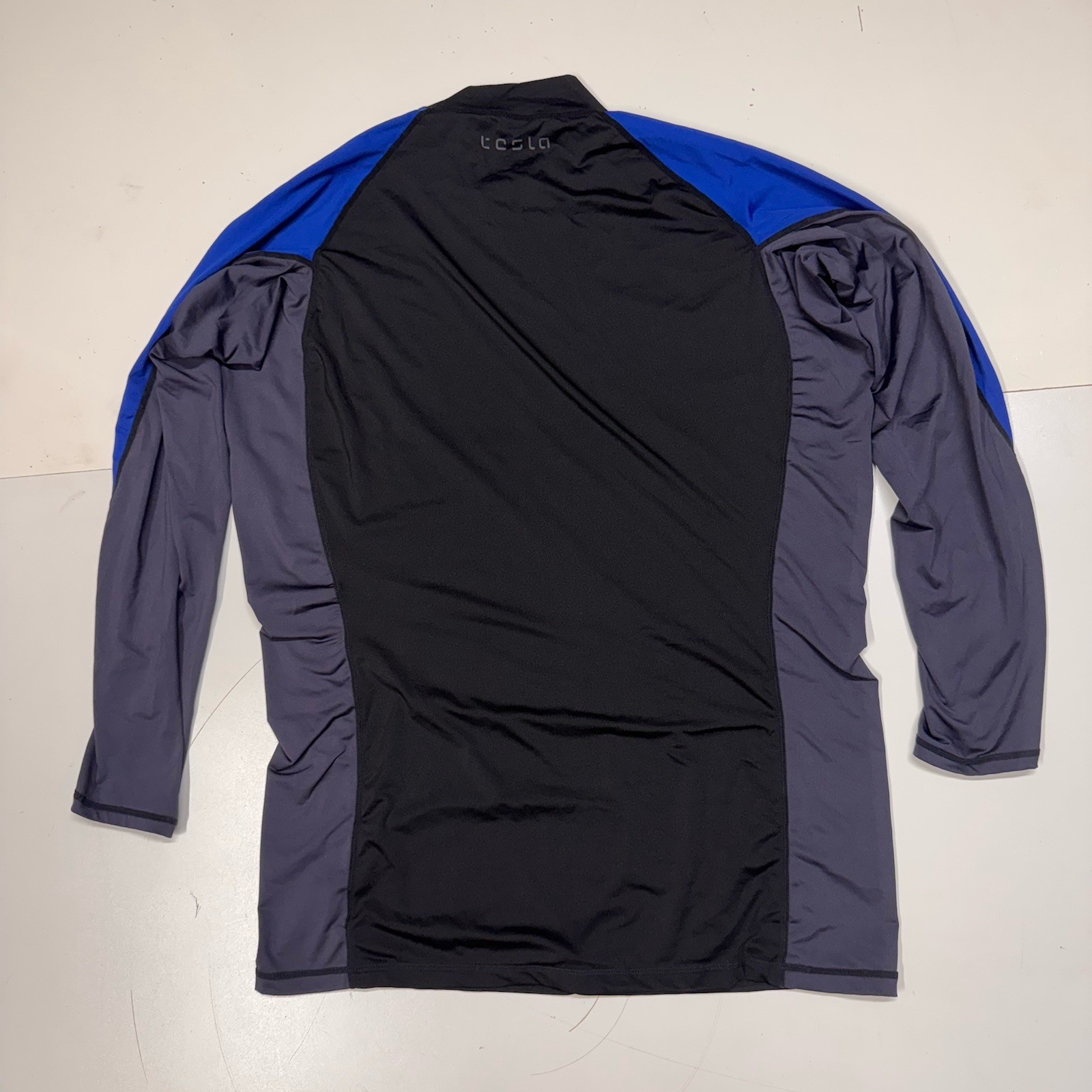 Tesla Active Stretch Performance Running Long Sleeve Shirt Men’s XL Blue Black gallery