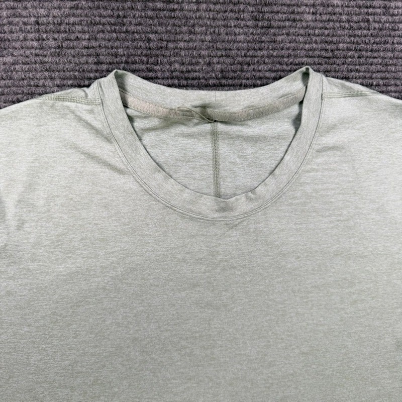 Lululemon Soft Jersey Short Sleeve Shirt Mens XXL Heather Sage Green Grey Tee gallery