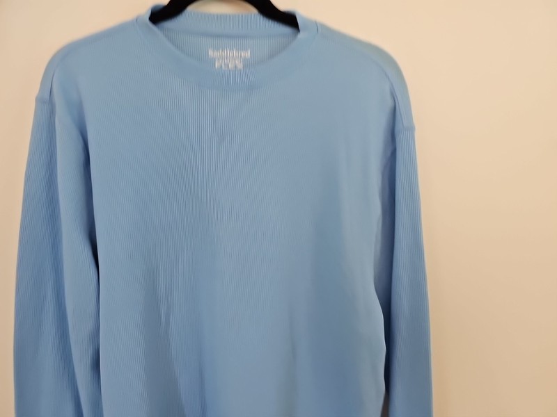 Saddlebred Comfort Flex Men's Large Blue Thermal Shirt Crew Neck Long Sleeve gallery
