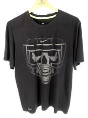 Nike Dri Fit T Shirt Football Helmet Skull Black L Short Sleeve Crew Neck Tee