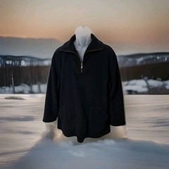 Bogner 1/4 Zip Plush Pile Black Pullover, Men’s L