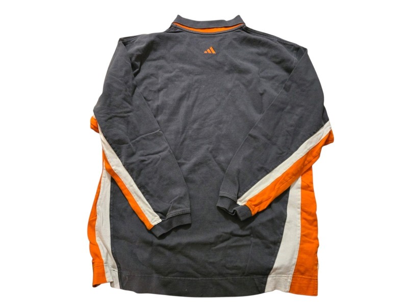 Vintage 1990s Adidas Rugby Collared Long Sleeve Shirt - Orange And Grey - XL gallery