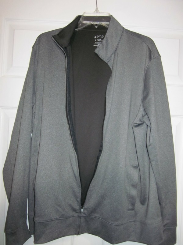 APT. 9 FULL ZIP GRAY ACTIVE JACKET, MENS LARGE, # 595WH HEIQ SMART TEMP gallery