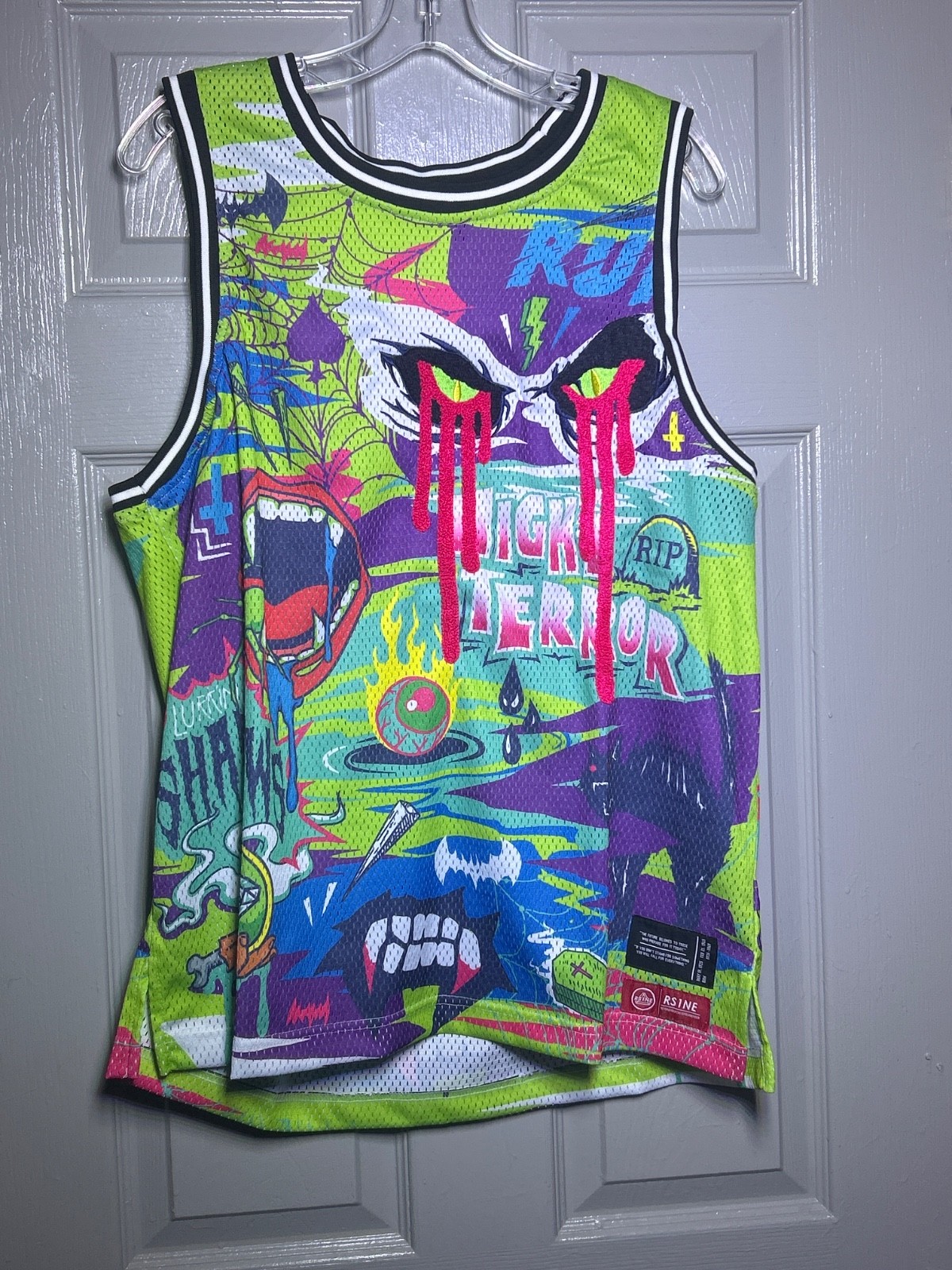 RS1NE basketball tank top size large new with tags night, terra graffiti all ove gallery