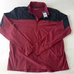 UNDER ARMOUR Mens XL Qualifier Run Half Zip Red Black Fitted Long Sleeve NWT
