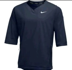 New Nike MLB Baseball Jacket Short Sleeve Shirt Cage Navy Blue 897383-419, Small