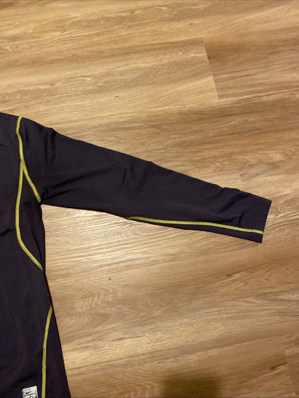 Nike Pro Combat Dri-FIT Compression Shirt Mens S Gray Neon Long Sleeve gallery
