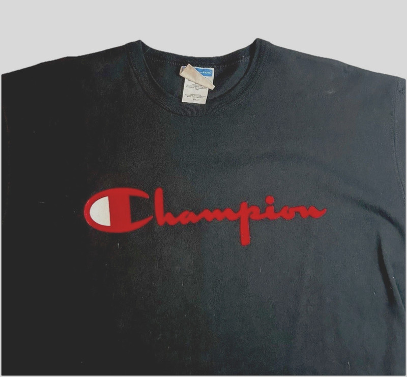 CHAMPION BRAND (Lot Of 2) Men’s T SHIRT's 2XL Black CLASSIC Cotton Logo Size XXL gallery