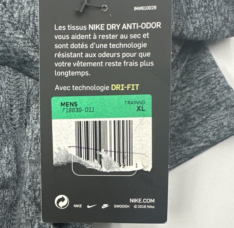 Nike Dri-FIT Anti Odor Shirt Mens XL Running Training Top Heathered(546) gallery