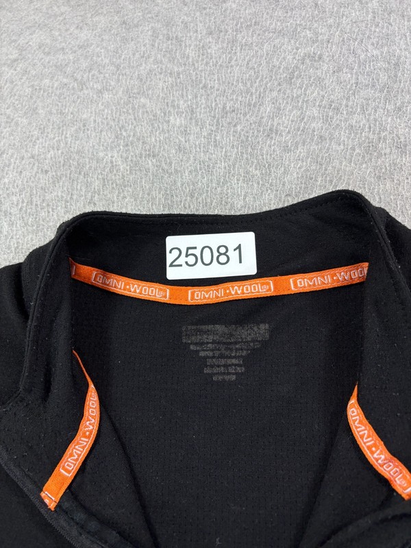 Omni Wool 1/4 Zip Polyester/Wool Base Layer Pullover (Men's XL) Black gallery