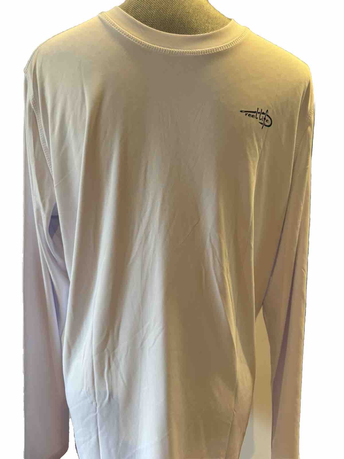 Reel Life Mens Fishing Paddleboard Long Sleeve Shirt Fish White Medium Patriotic gallery