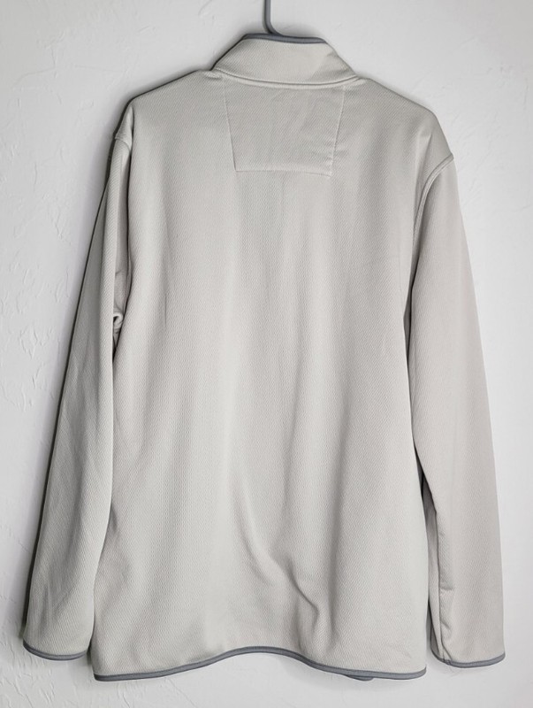 Van Heusen Traveler 1/4 Zip Pullover Fleece Lined 3/4 zip SHIRT Beige gray XL gallery