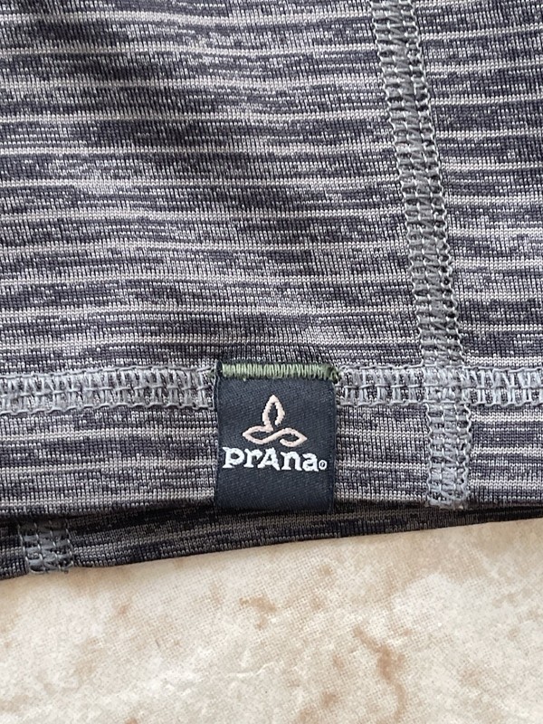 PrAna Hardesty Men's Short Sleeve Large Dark Rock Climbing Stripe T-Shirt Active gallery