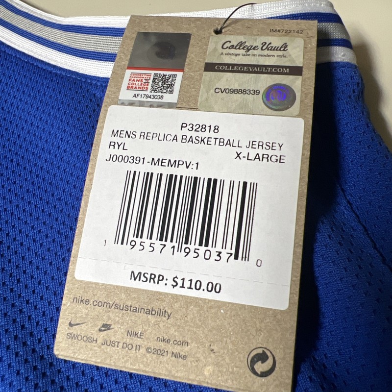 Men’s Memphis Tigers Basketball Jersey #1 Size XLarge Blue NWT gallery