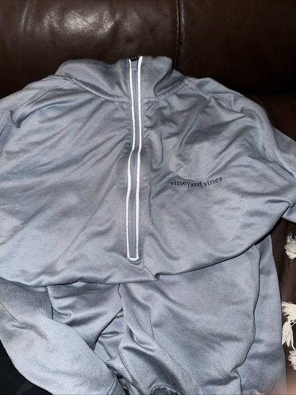Vineyard Vines 1/4 Zip Pullover Men’s Large Gray Performance Mock Neck gallery