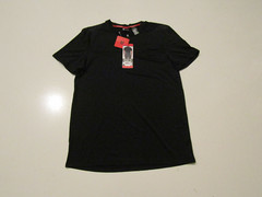 SPYDER Active Black Pattern Short Sleeve Shirt Moisture Wicking Sz Medium M