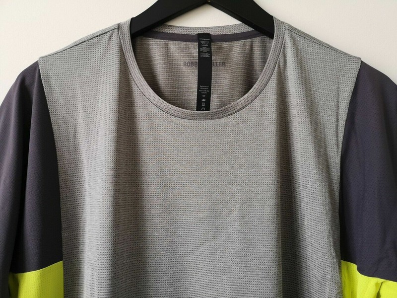 NWT LULULEMON BLTG Grey Yellow Lightweight Take The Moment SS Top Shirt Men's XL gallery