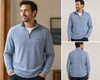 Vineyard Vines Men's Blue Performance 1/4 Zip Pullover Mock Neck Long Sleeve S gallery