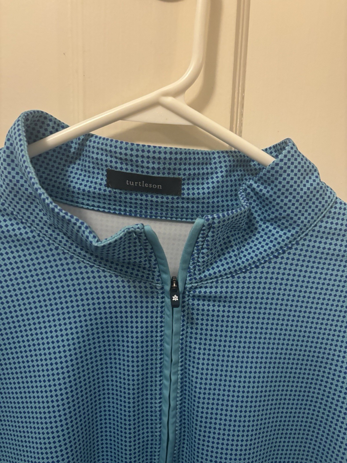 Turtleson Golf Performance 1/4 Zip Pullover Mens Blue Stretch Long Sleeve Geo L gallery