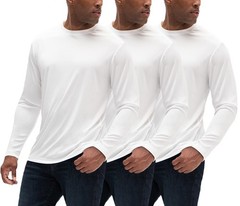 3 Pack Men’s Sun Protection Shirts UV SPF UPF 50+ Long Sleeve Rash Guard Fish…