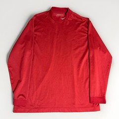 Nike Golf Dri-FIT Long Sleeve Pullover Men XXL Red Mock Neck Athletic Logo Gym