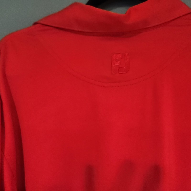 FootJoy Fj Polo Mens Large Cardinal Red Pro Dry Isle Golf Shirt Spandex Blend gallery