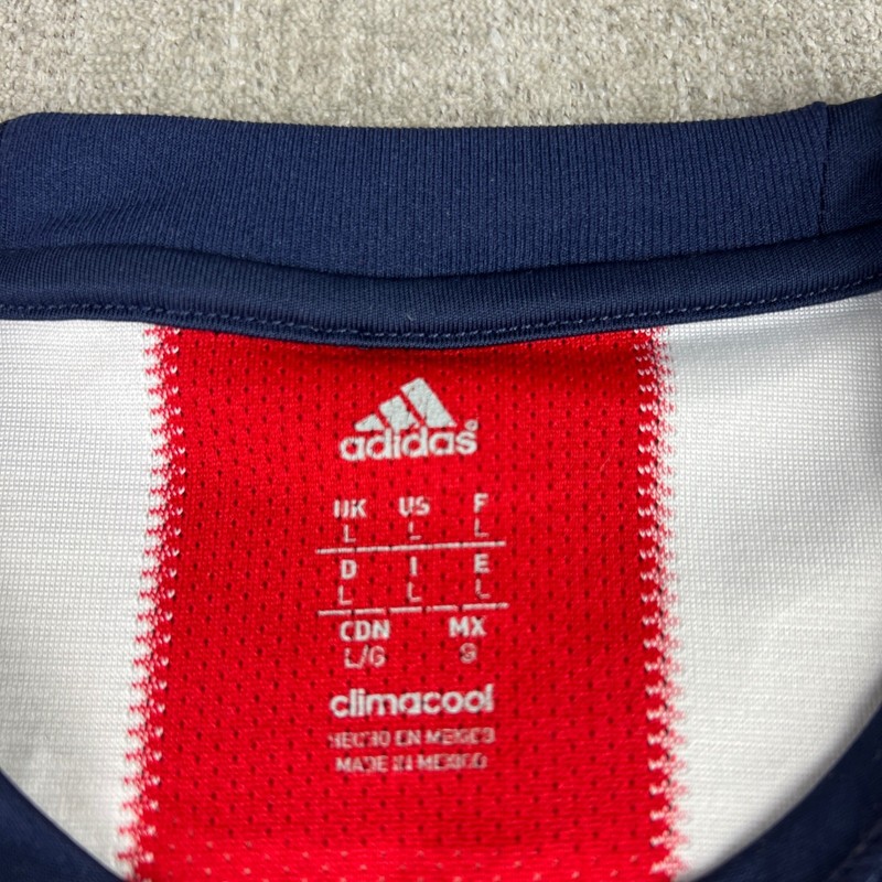 SIGNED Adidas Chivas Guadalajara Soccer Jersey Mens Large Red White Bimbo 2013 gallery