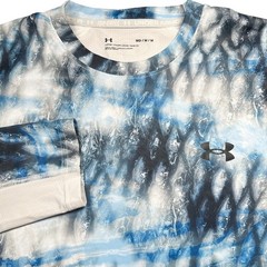 Under Armour Iso-Chill Shirt Men M Blue White Marble Fishing Outdoor Long Sleeve