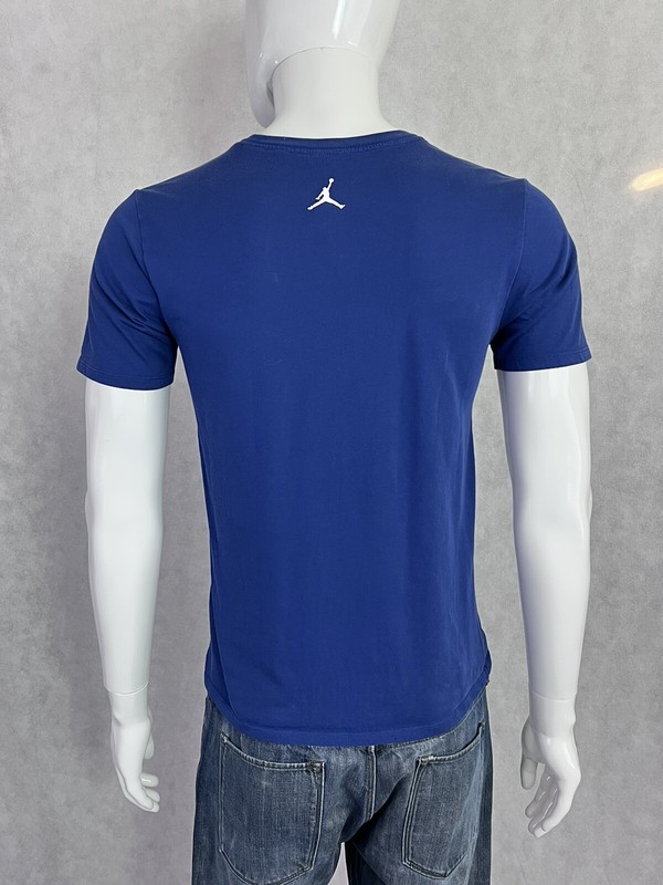 Nike Air Jordan Blue Mens Basketball Graphic Print Logo Cotton/Poly Tee Small gallery