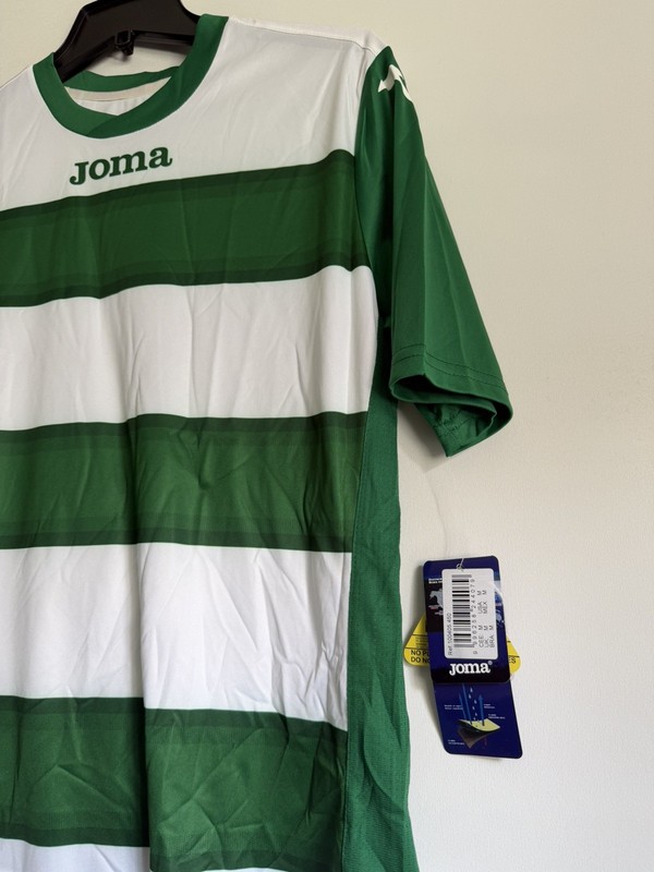 NWT Joma Short-Sleeve Jersey Green And White Stripes Men's Size Medium gallery