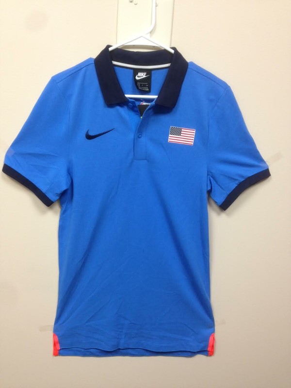 Nike Pro Elite USATF Rio Olympics Training/Travel Polo Blue 812193-406 Mens Sz S gallery