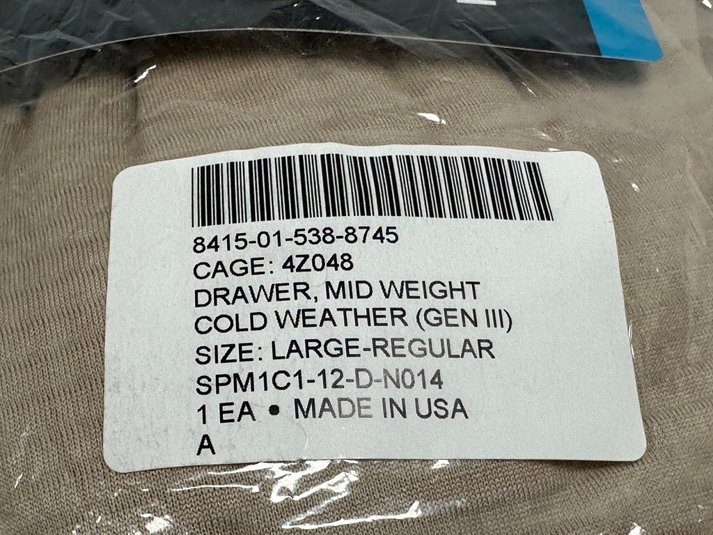 US Army Gen III Mid Weight Cold Weather Shirt Men Large Polartec Waffle Thermal gallery