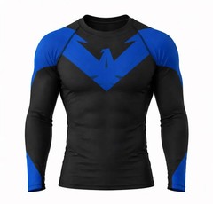 Nightwing Compression shirt – Superhero Long Sleeve Gym