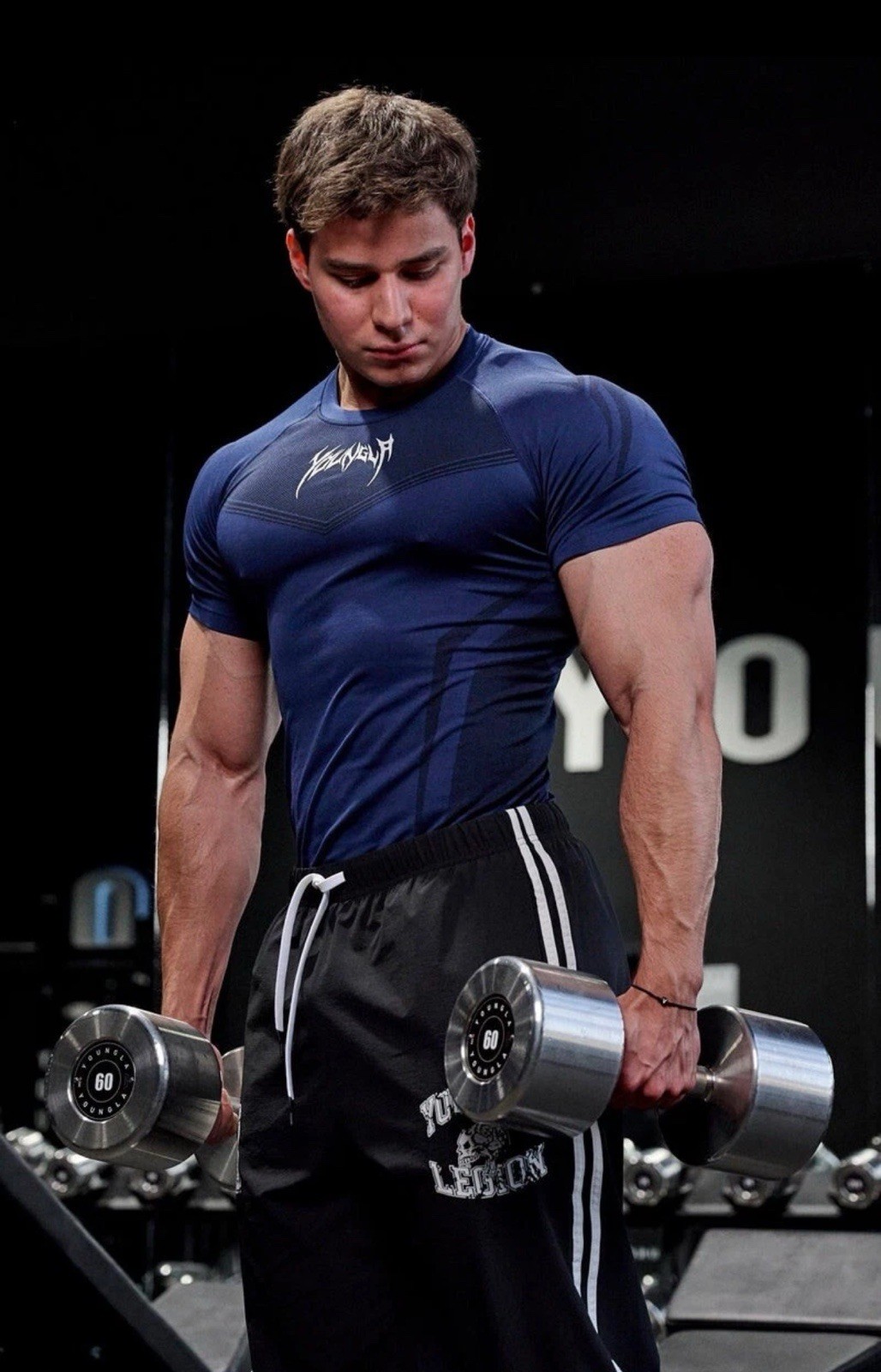 YOUNGLA - 4041 - WARRIOR COMPRESSION TEES - ‼️DARK BLUE‼️ - SIZE LARGE✅ gallery