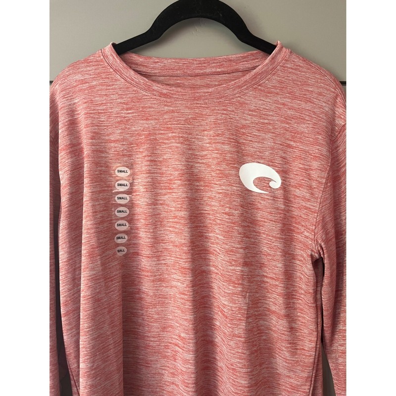 Costa Del Mar Red Heathered UPF 50 LongSleeve Technical Crew Performance Shirt S gallery