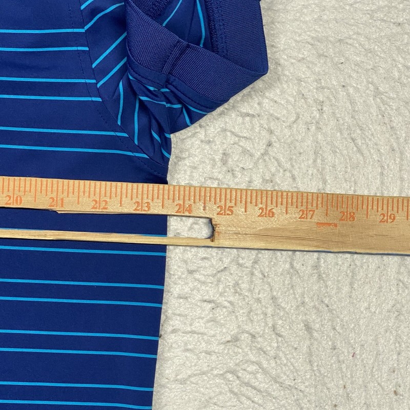 Tommy Hilfiger Performance Polo Shirt Mens XL Blue Striped Short Sleeve Golf gallery