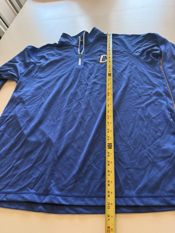 mens quarter zip pullover XXL with Creighton Logo Royal Blue gallery