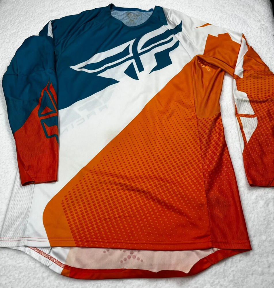 Fly Racing Mens Jersey Top Multicolor Long Sleeve Motorcycle Activewear Medium