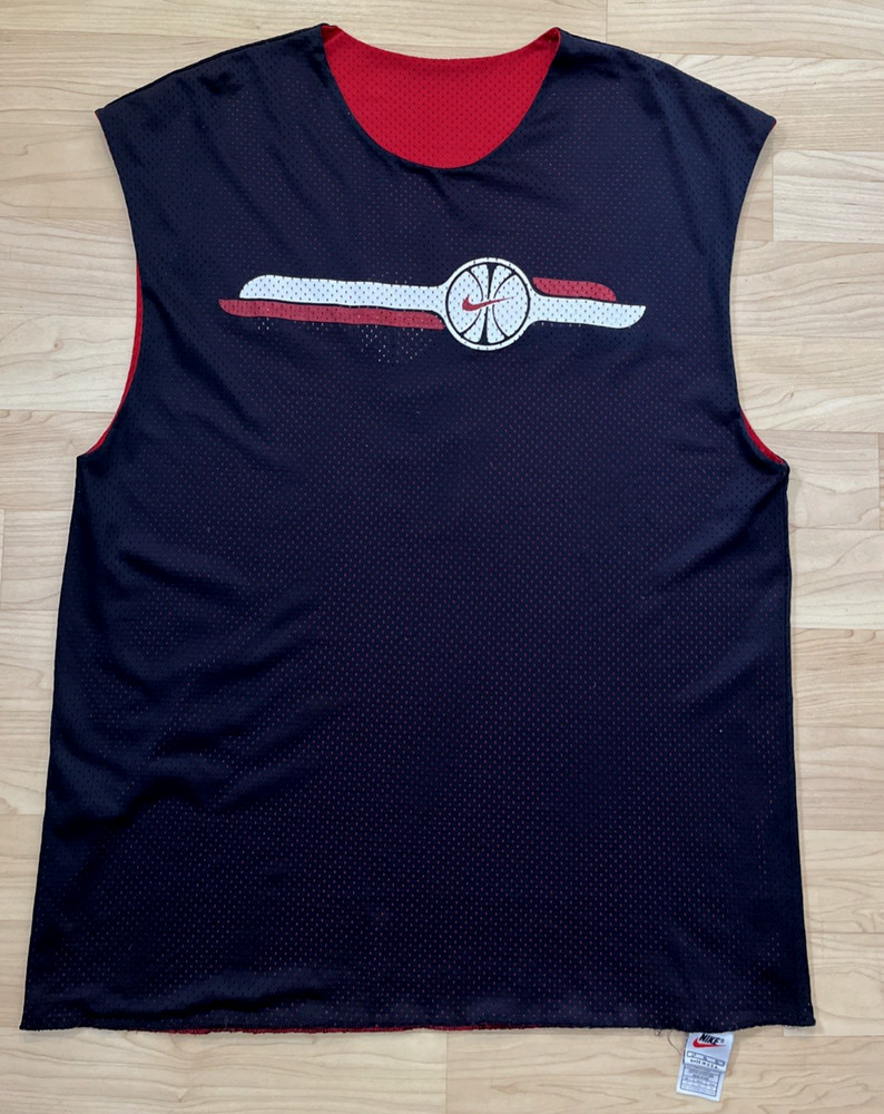 VTG Nike 90s Mesh Basketball Jersey #1 Reversible Men's L Tall LT Red Tag USA
