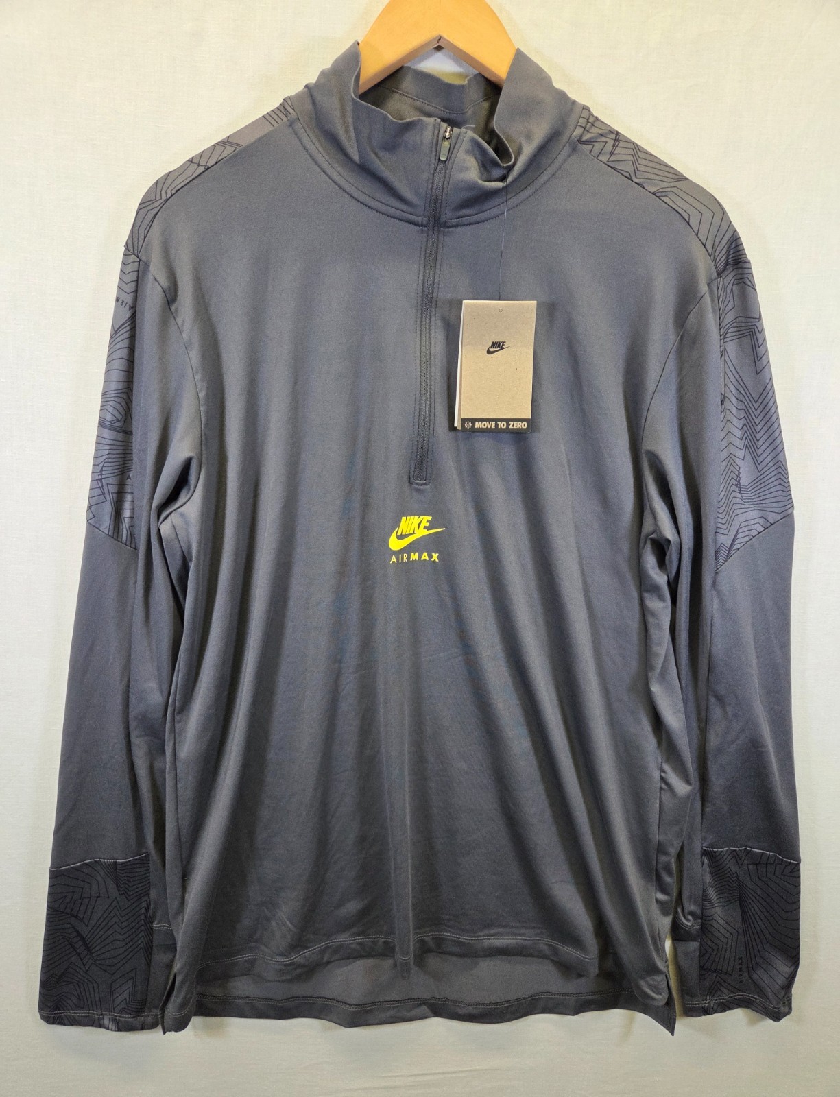 Nike Air Max Track Top Men's Large Grey 1/4 Zip Long Sleeve Dri-Fit Sportswear gallery