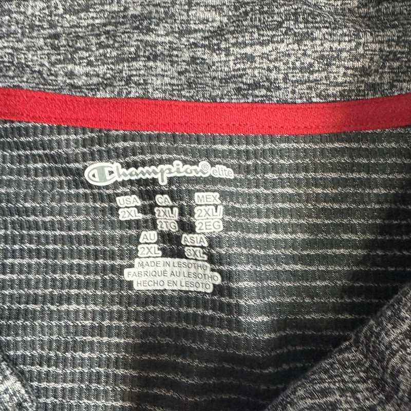 CHAMPION ELITE Mens Double Dry Active 1/4 Zip Pullover XXL Cobalt Gray Black gallery