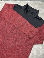 Xersion Youth XL 18/20 Red/Black Heathered Polyester Mock Neck Pullover