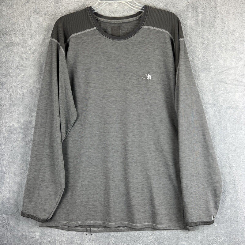 North Face Shirt Adult Extra Large Gray Performance Long Sleeve Pullover 47" gallery