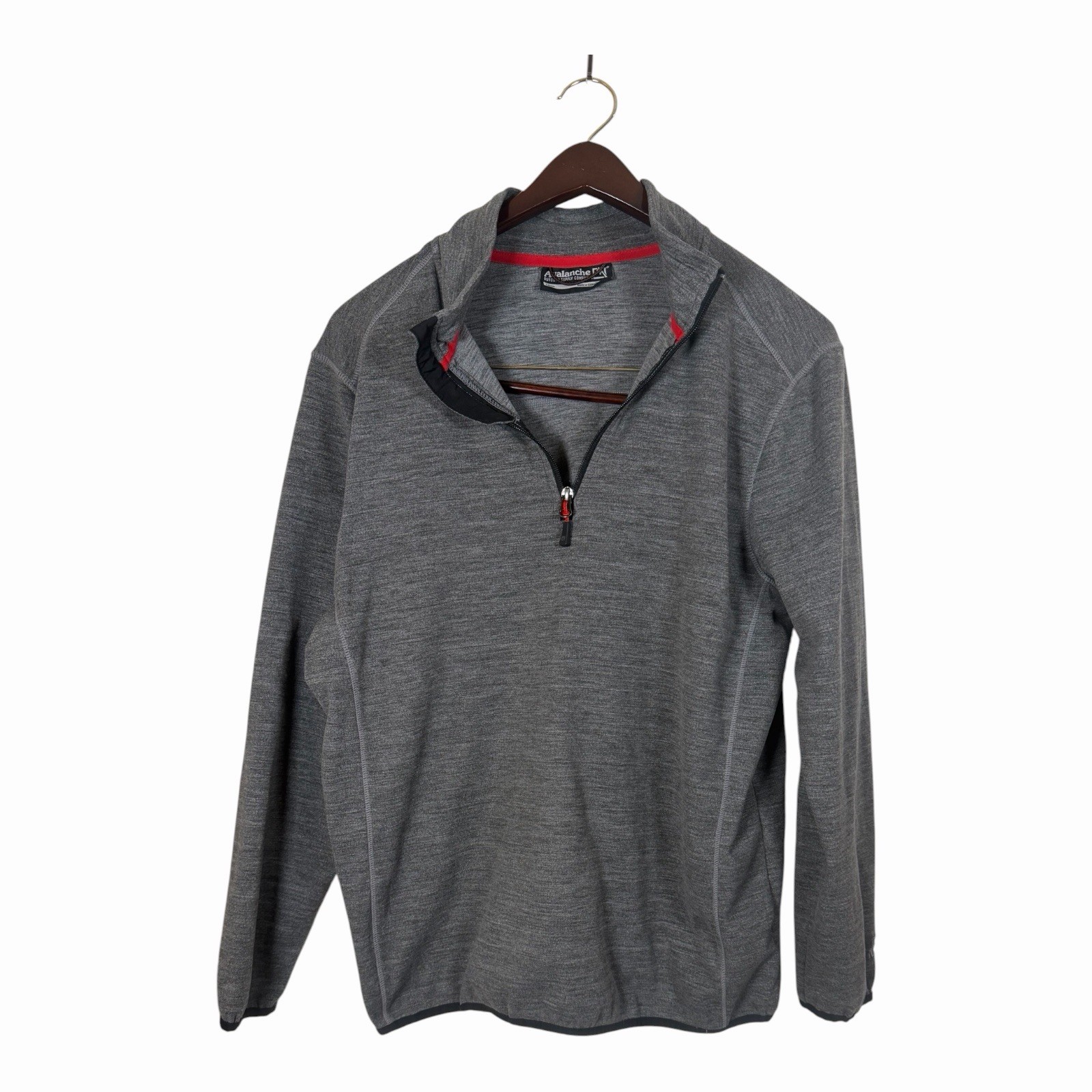 Avalanche Men’s Large Quarter Zip Pullover Gray Performance Stretch Shirt gallery