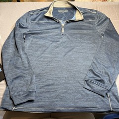 Pebble Beach DRY-LUXE Performance 1/4 Zip Mock Neck Heather Pullover L