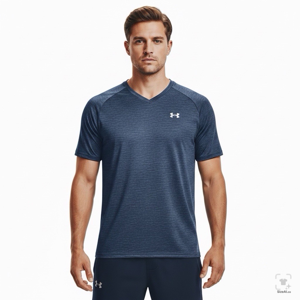 Under Armour HeatGear V Neck T Shirt Mens 3XLT Navy Athletic Workout gallery
