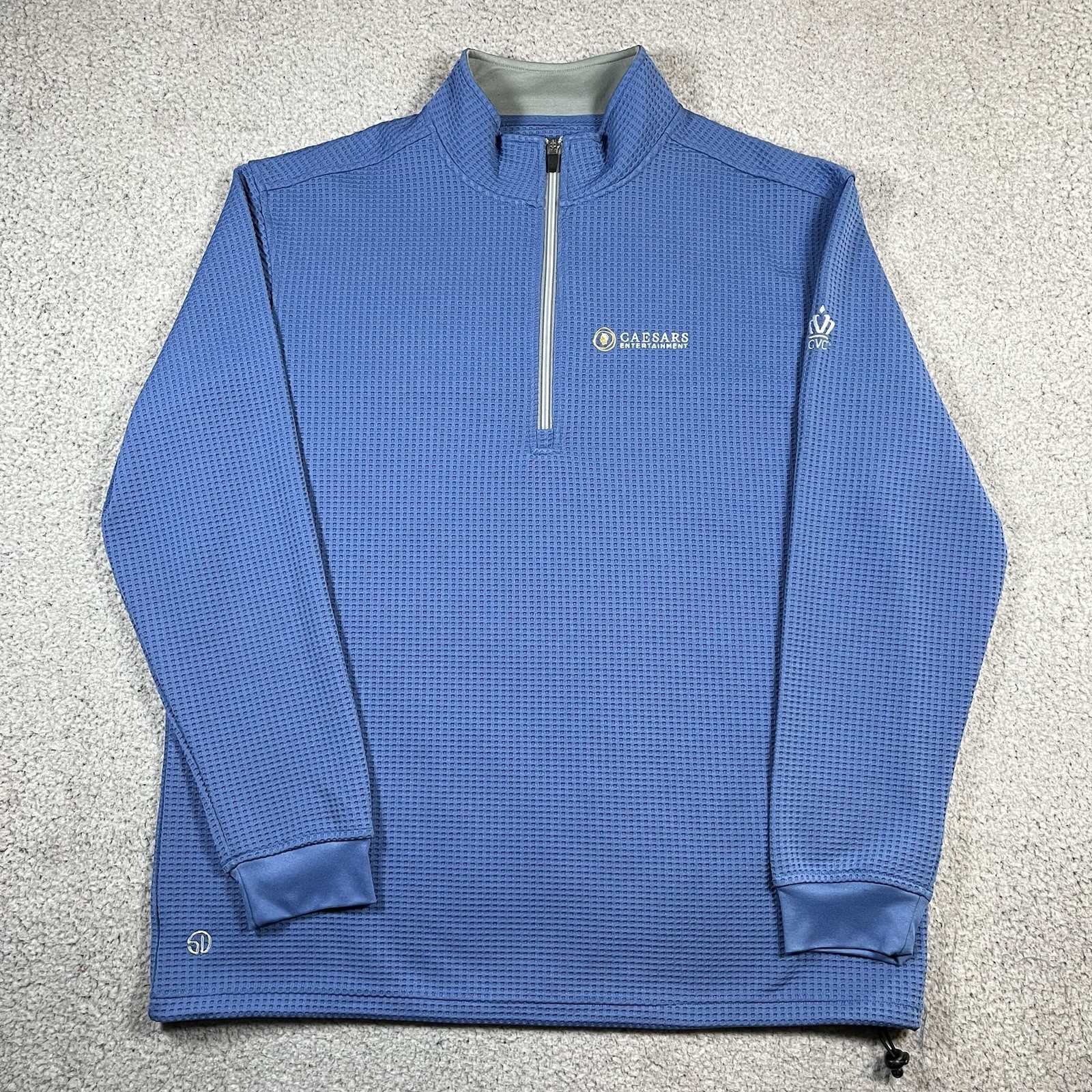 Straight Down 1/4 Zip Pullover Mens 2XL Waffle Knit Caesars Palace Casino Jacket gallery